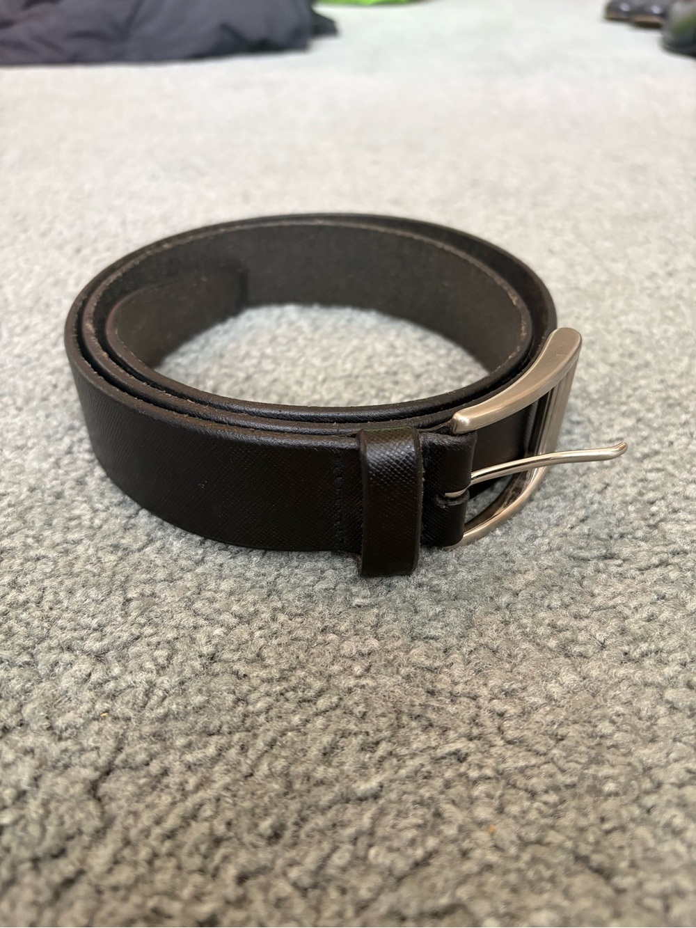 Canali Saffiano Leather Luxury Belt
